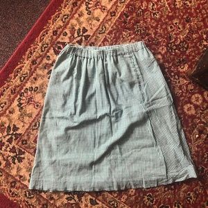 J. Crew Factory Green Gingham Skirt, sz. xs.